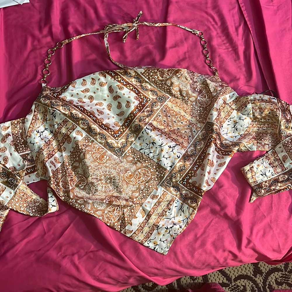 Brown Bandana Halter top